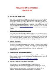 Nieuwsbrief Taalmaatjes April 2010