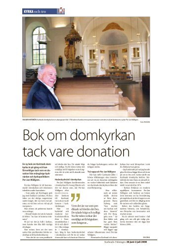 Bok om domkyrkan tack vare donation - Carlstads-Gillet