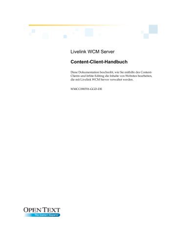 Livelink WCM Server Content-Client-Handbuch