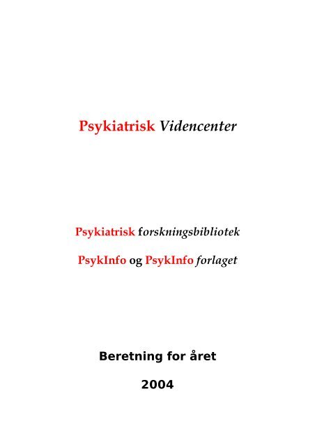 Psykiatrisk Videncenter