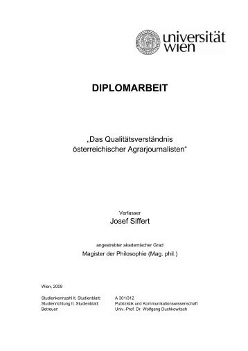 Das Qualitätsverständnis österreichischer Agrarjournalisten