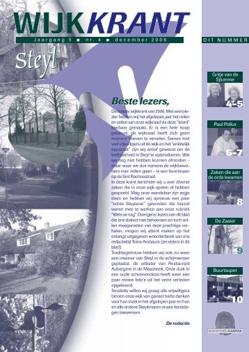 Jaargang 5 nr 4 december 2006 - Wijkraad Steyl