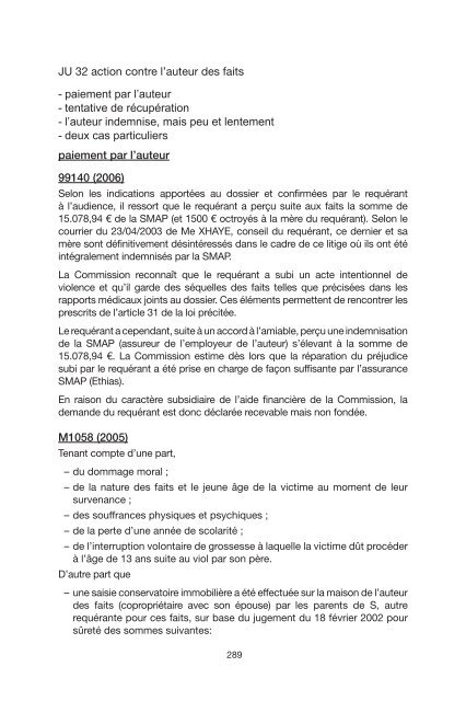 commission pour l'aide financiere aux victimes d'actes ... - Justice