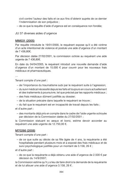 commission pour l'aide financiere aux victimes d'actes ... - Justice