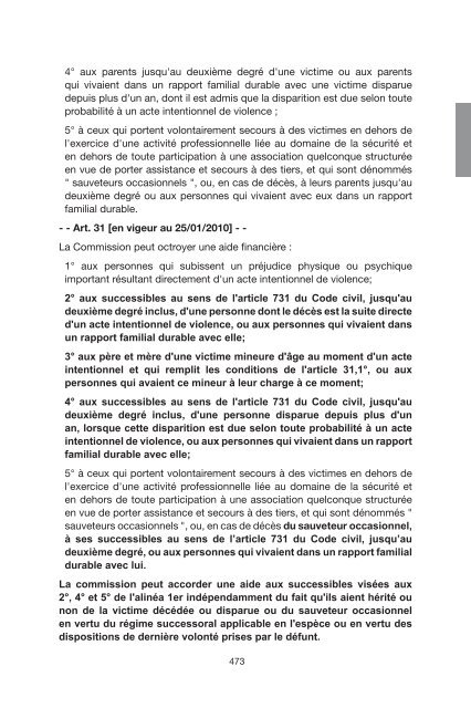 commission pour l'aide financiere aux victimes d'actes ... - Justice