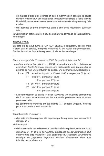 commission pour l'aide financiere aux victimes d'actes ... - Justice