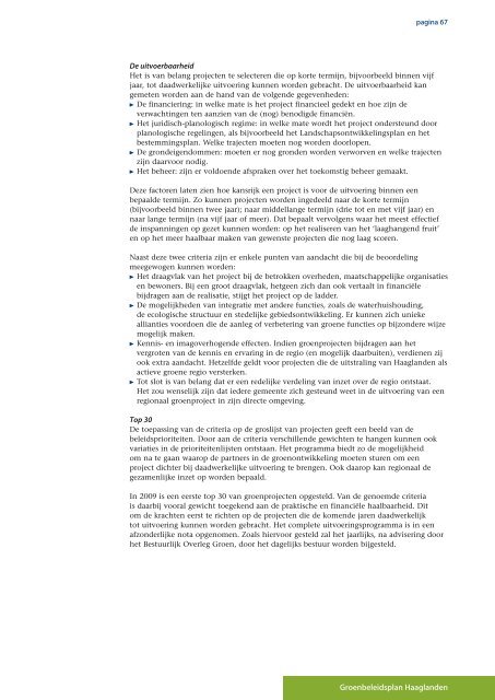 Groenbeleidsplan Haaglanden Vastgesteld op 25 november 2009