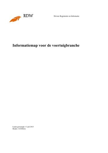 Informatiemap voor de voertuigbranche pdf, 581kb - Rdw