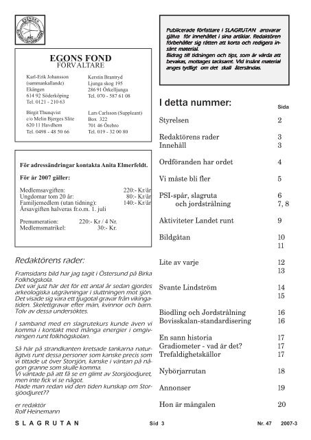 2007-3 - SVENSKA SLAGRUTEFÖRBUNDET - NR. 47