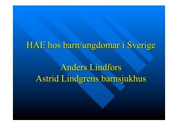 HAE, Anders Lindfors - Barnallergisektionen