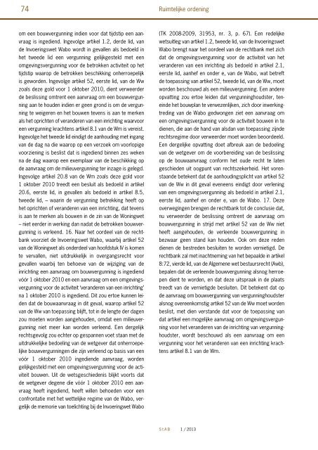 StAB Jurisprudentietijdschrift 2013, 1