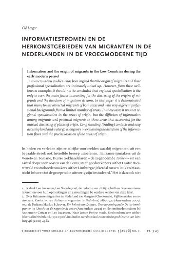 Informatiestromen en de herkomstgebieden van migranten