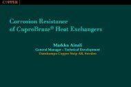 Corrosion Resistance of CuproBraze Heat Exchangers