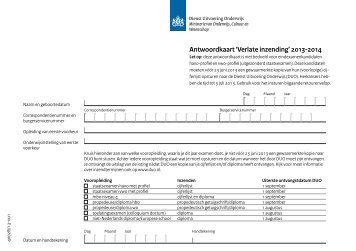 Antwoordkaart 'Verlate inzending' 2013-2014 - DUO