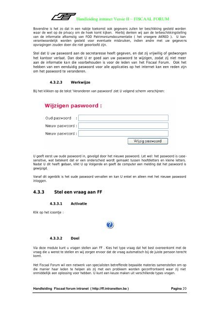 Klik hier om de handleiding te raadplegen - Intranet Fiscaal Forum ...