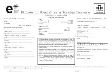 Diploma in Spanish as a Foreign Language - Dele - Instituto ...