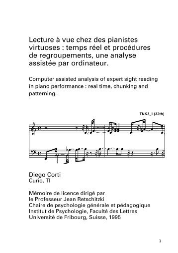 Lecture à vue chez des pianistes virtuoses : temps ... - Marc sa guitare