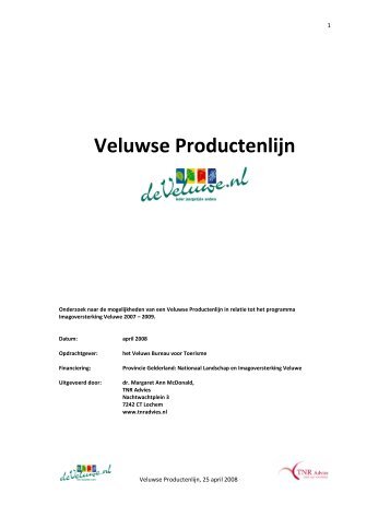 Rapport Veluwse Productenlijn - Veluws Bureau voor Toerisme