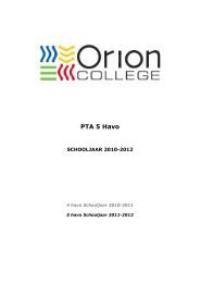 PTA 5 Havo - Orion Lyceum