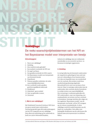 NFI-vakbijlage Waarschijnlijkheidstermen - Nederlands Forensisch ...