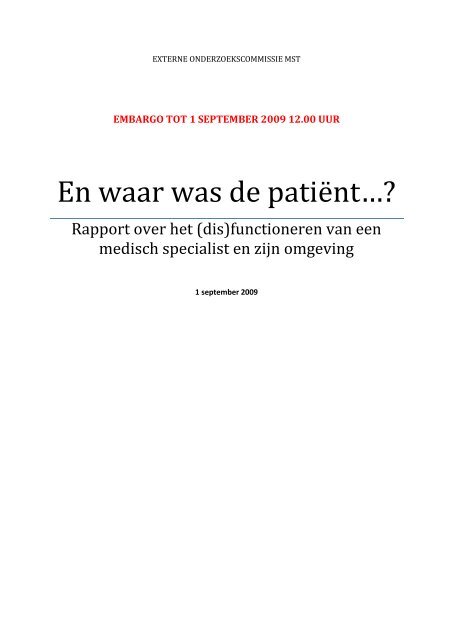 En waar was de patiënt…? - Medisch Spectrum Twente
