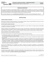 Demande De Certificat De Sa C Lection Du Qua C Bec Immigration Qua C Bec
