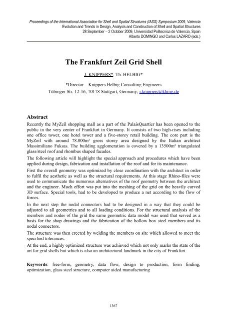 The Frankfurt Zeil Grid Shell - RiuNet