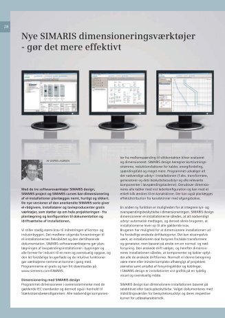 Nye SIMARIS dimensioneringsværktøjer - gør det mere ... - Siemens
