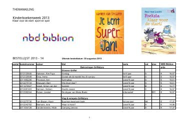 Kinderboekenweek 2013 - NBD Biblion