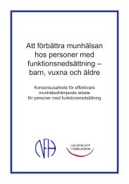 Att förbättra munhälsan hos personer med funktionsnedsättning - NFH