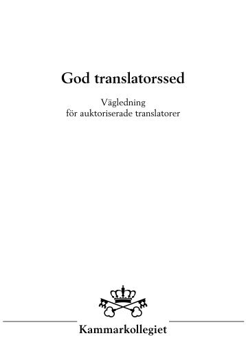 God translatorssed - Kammarkollegiet