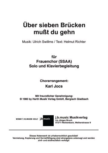 Über sieben Brücken mußt du gehn (für Frauenchor)