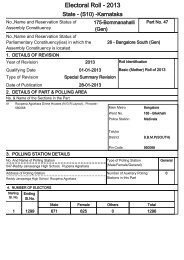 Electoral Roll - 2013 - Chief Electoral Officer of Karnataka