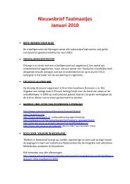 Nieuwsbrief Taalmaatjes Januari 2010