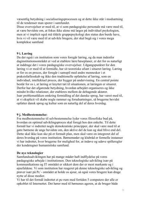 Virksomhedsplan for Sortevejs Fritidshjem - Sortevejens Fritidshjem