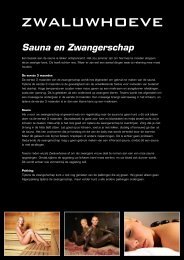 Sauna & Zwangerschap - De Zwaluwhoeve