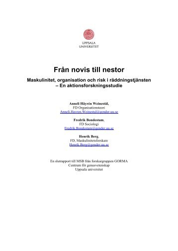 Från novis till nestor - Centrum för genusvetenskap - Uppsala ...