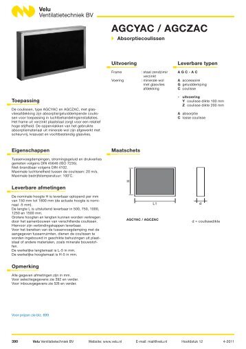 Geluiddempers rechthoekig - Velu Ventilatietechniek