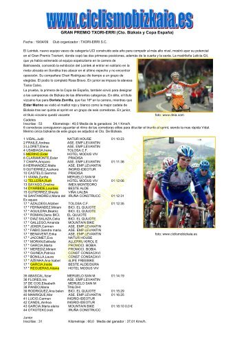 G.P. TXORI ERRI – Sondika - Ciclismo en Bizkaia