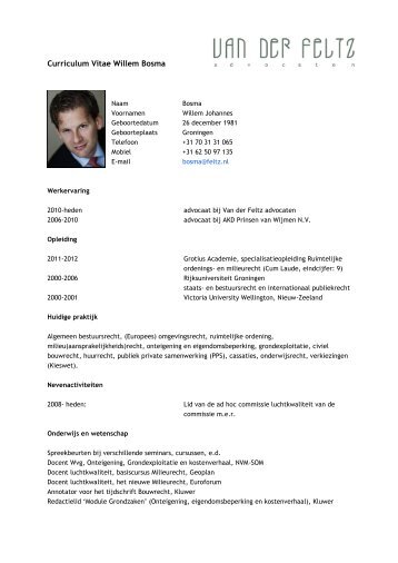 CV - Van der Feltz Advocaten