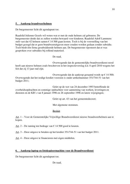 verslag gemeenteraad 23 februari 2011.pdf - Gemeente Wichelen