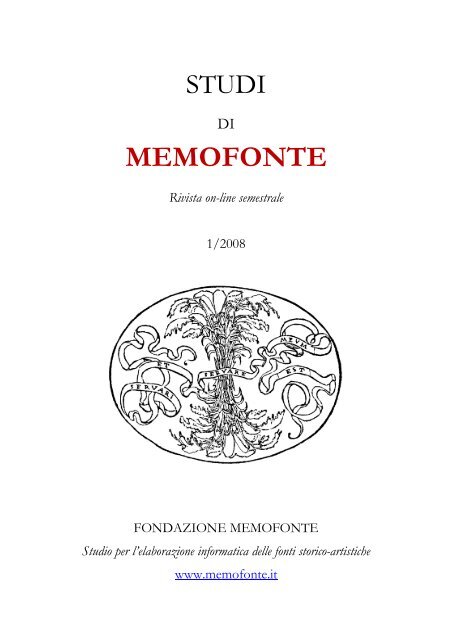 Scarica il pdf - Fondazione Memofonte
