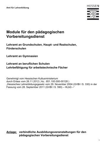 Module für den pädagogischen Vorbereitungsdienst - Matthias Heil