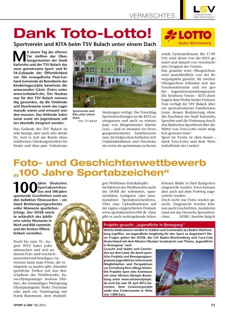 Download Sport in bw Nr. 06/12 - Badischer Sportbund Nord ev