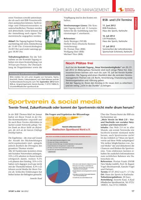 Download Sport in bw Nr. 06/12 - Badischer Sportbund Nord ev