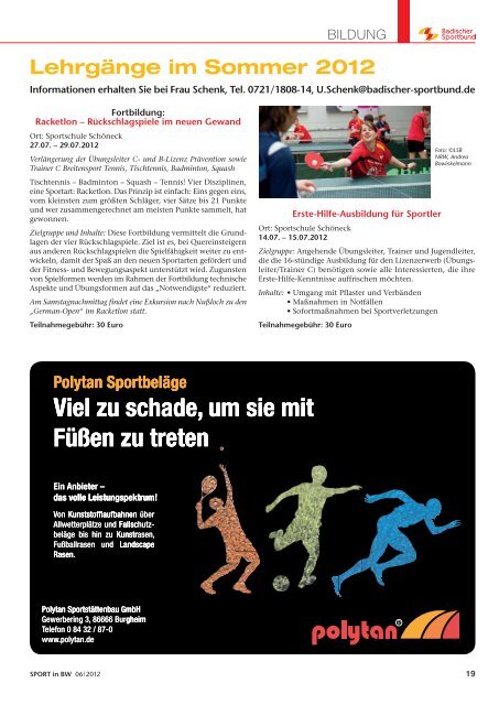 Download Sport in bw Nr. 06/12 - Badischer Sportbund Nord ev
