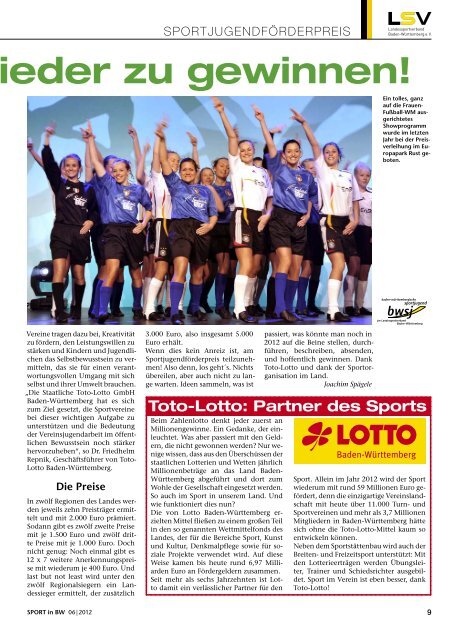 Download Sport in bw Nr. 06/12 - Badischer Sportbund Nord ev