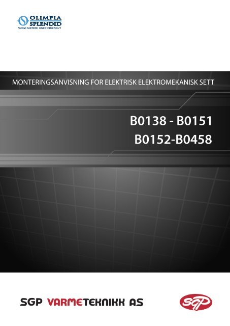 Monterings- og bruksanvisning for B0138-B0151-B0152-B0458 - SGP