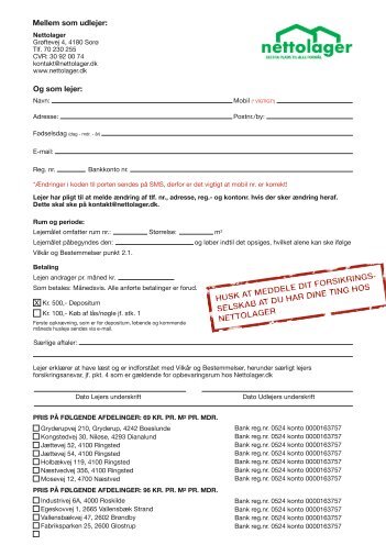 Lejekontrakt - Nettolager.dk