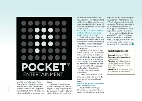 Pocket Entertainment levererar kvalitets-TV till din ficka - TV-Nyheterna